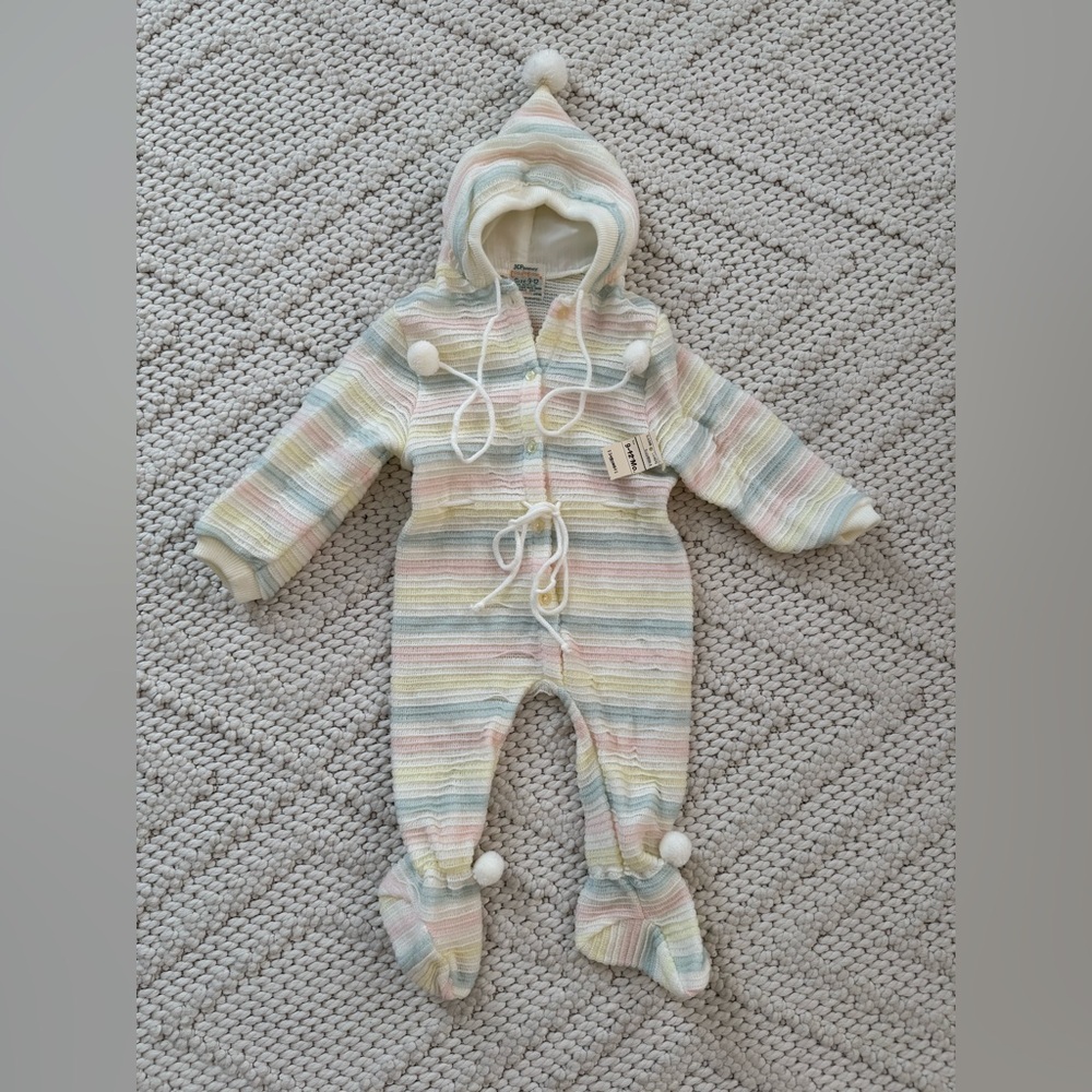 NWT Vintage Sears JCPenney Multicolor Striped Kids Footie